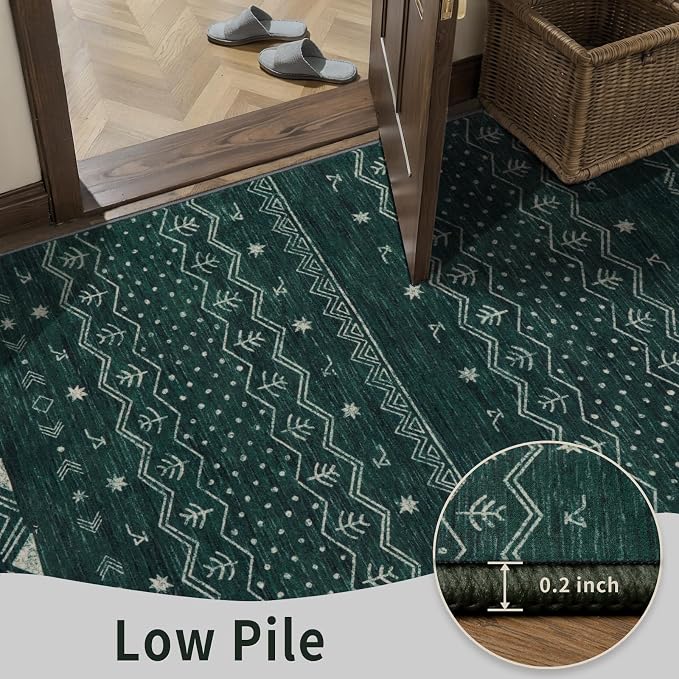 SERISSA 2x4 Rugs for Entryway, Washable Non-Slip Kitchen Runner Rug Small Dark