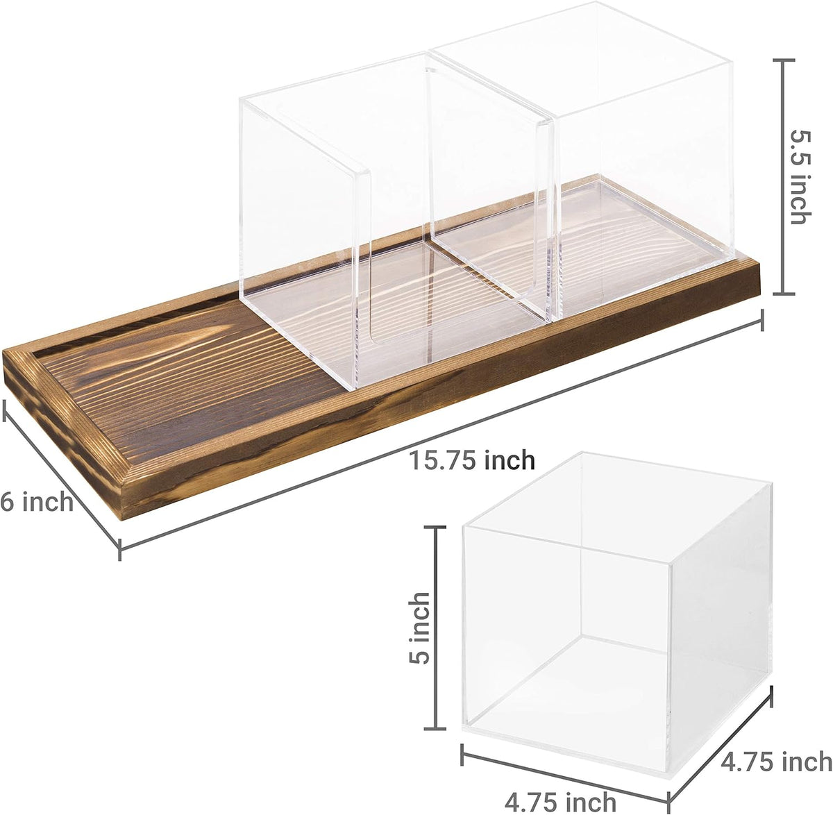 MyGift Coffee & Tea Station Organizer with Acrylic Compartments, 4 Piece