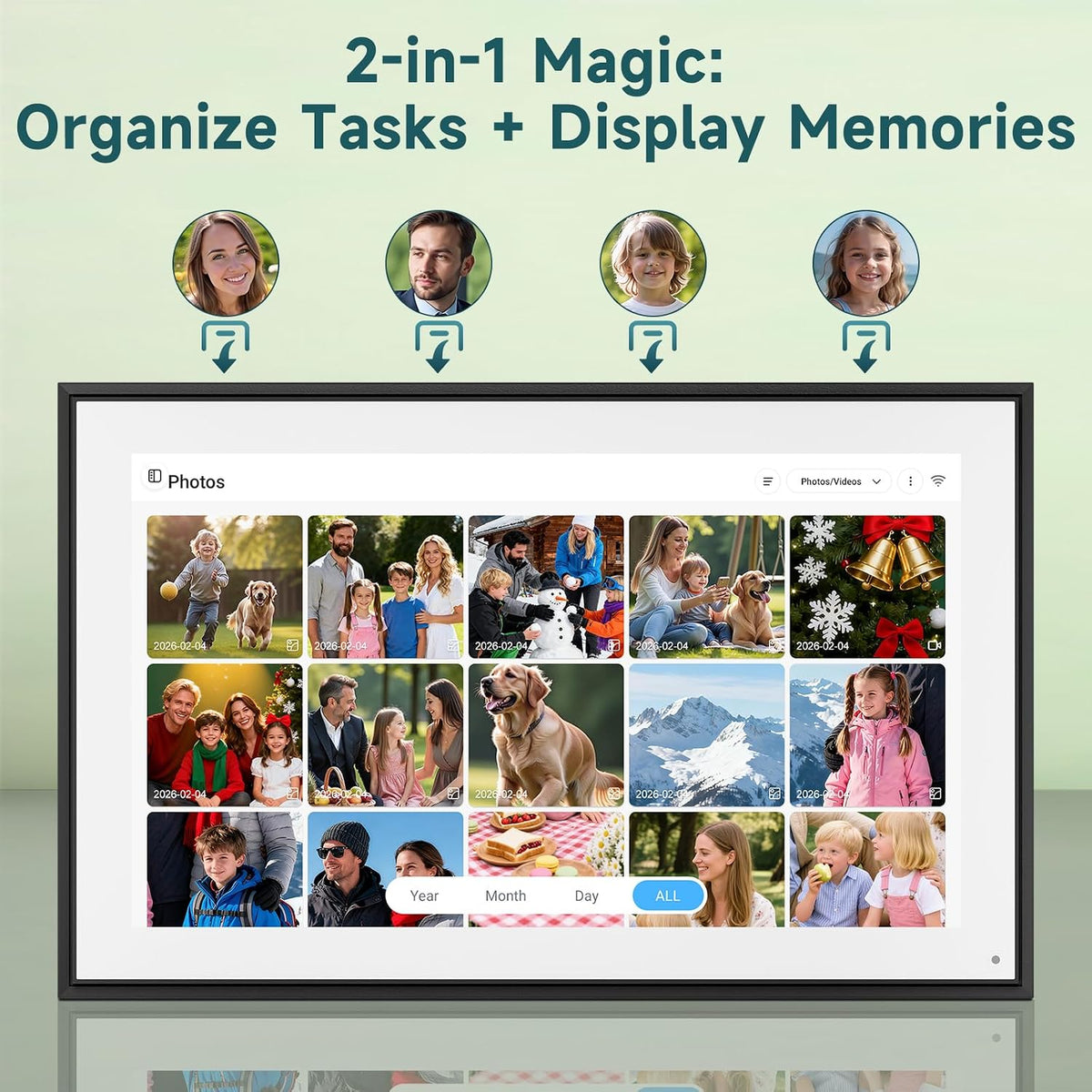 21.5" Digital Calendar with Chore Rewards, Touchscreen & Photo Frame