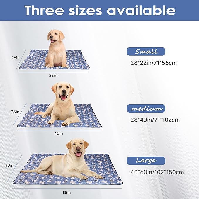 Langsprit Dog Cooling Mat, Washable Dogs Cats Pet Non-Toxic Cooling Pads Summer Sleeping Kennel Mats，Pet Self Cool Ice Blanket for Indoor & Outdoor Dog Beach Essentials Large