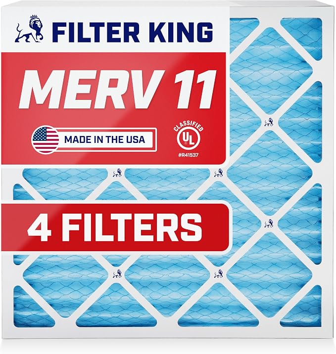 Filter King 12x18x1 Air Filter | 4-PACK | MERV 11 HVAC Pleated A/C Furnace
