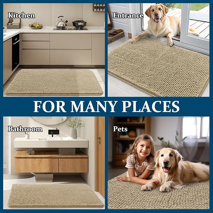 OLANLY Dog Door Mat for Muddy Paws 70x24, Absorbs Moisture and Dirt, Absorbent