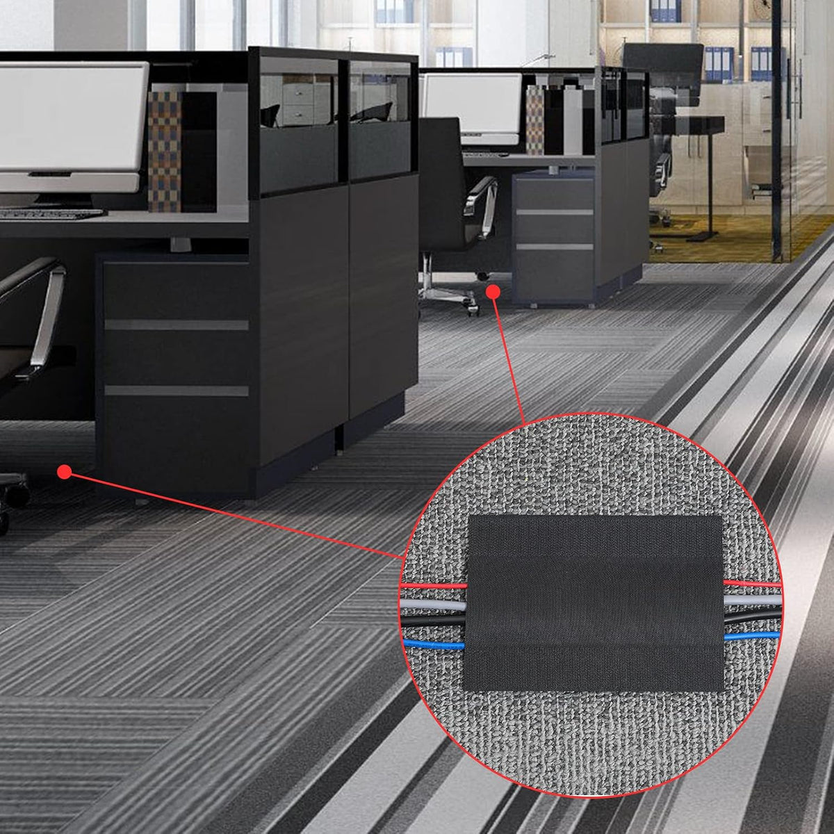 WILLBOND Carpet Cord Cover Cable Protector,59.06 Ft,Black