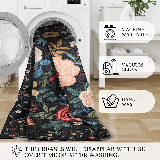 DUKINO 2x8 Runner Rug for Hallway, Washable Kitchen Runner Rug