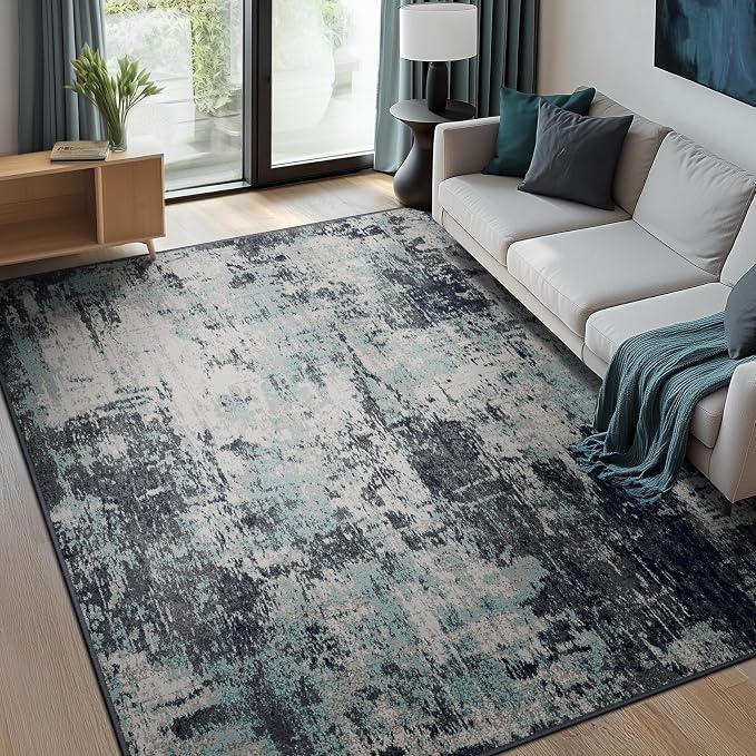 RELEANY Washable Area Rugs 6'x8' Non-Slip Modern Abstract Soft
