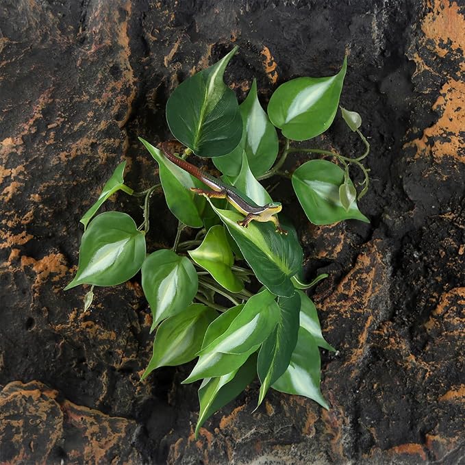 IBWell Fake Reptile Plants for Reptile Terrarium Plants, Reptile Plant Décor, Turtle Tank Plants with Suction Cup