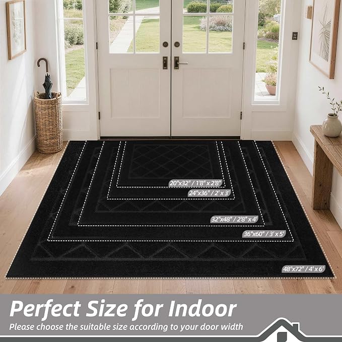 BEQHAUSE Dirt Trapper Door Mat 48" x 72", Doormat Non-Slip Entryway Rugs