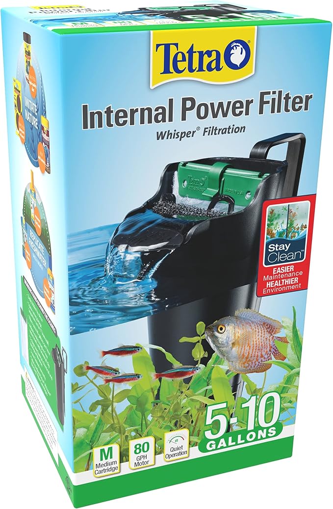 Tetra Whisper Internal Power Filter 5 To 10 Gallons,
