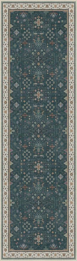 Hazo Haus Dark Green Kitchen Rug 10 ft Long