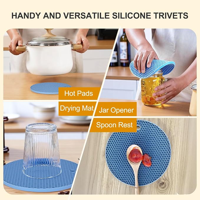 4 PCS Heat Resistant Silicone Trivet Mat