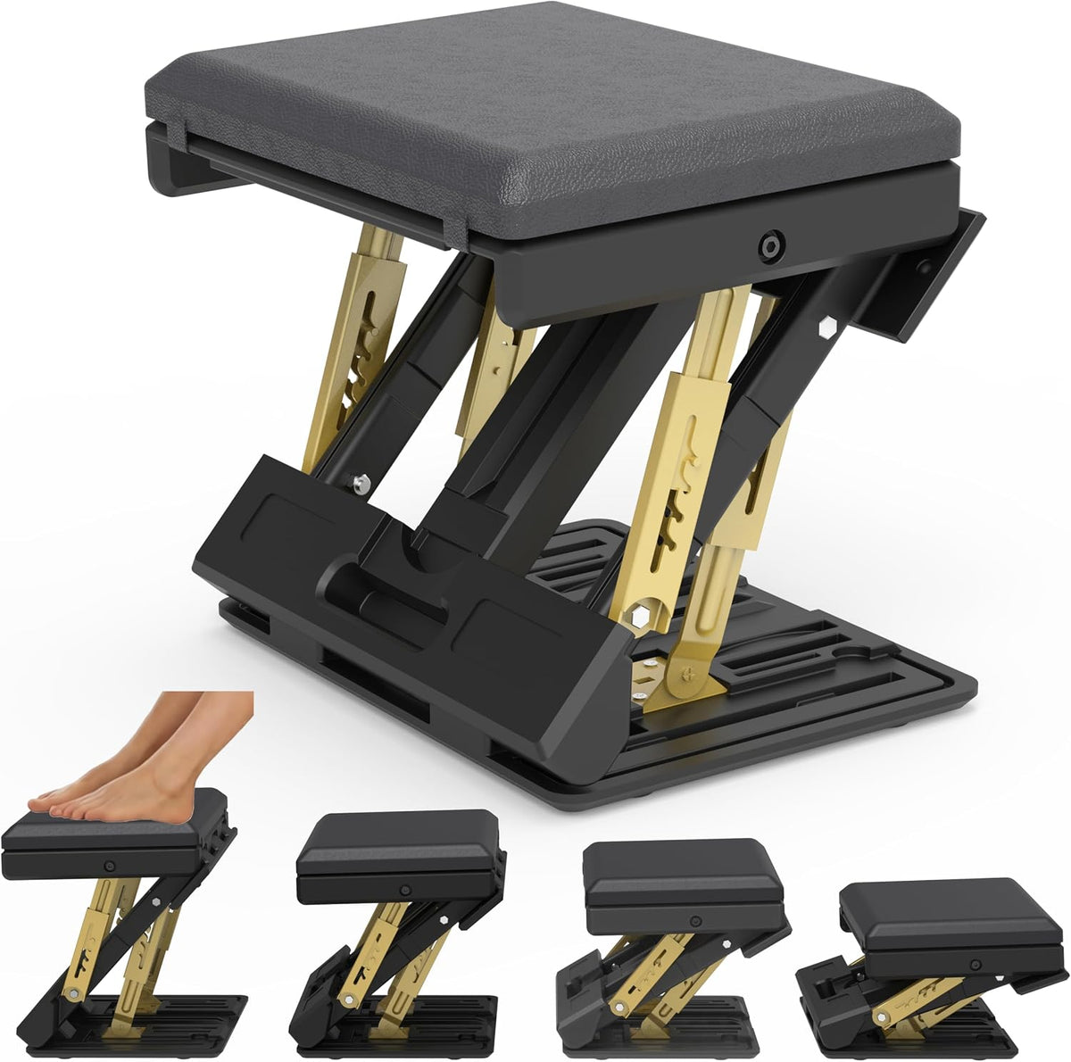 120 lbs Ergonomic Adjustable Under Desk Footrest & Leg Rest Stool