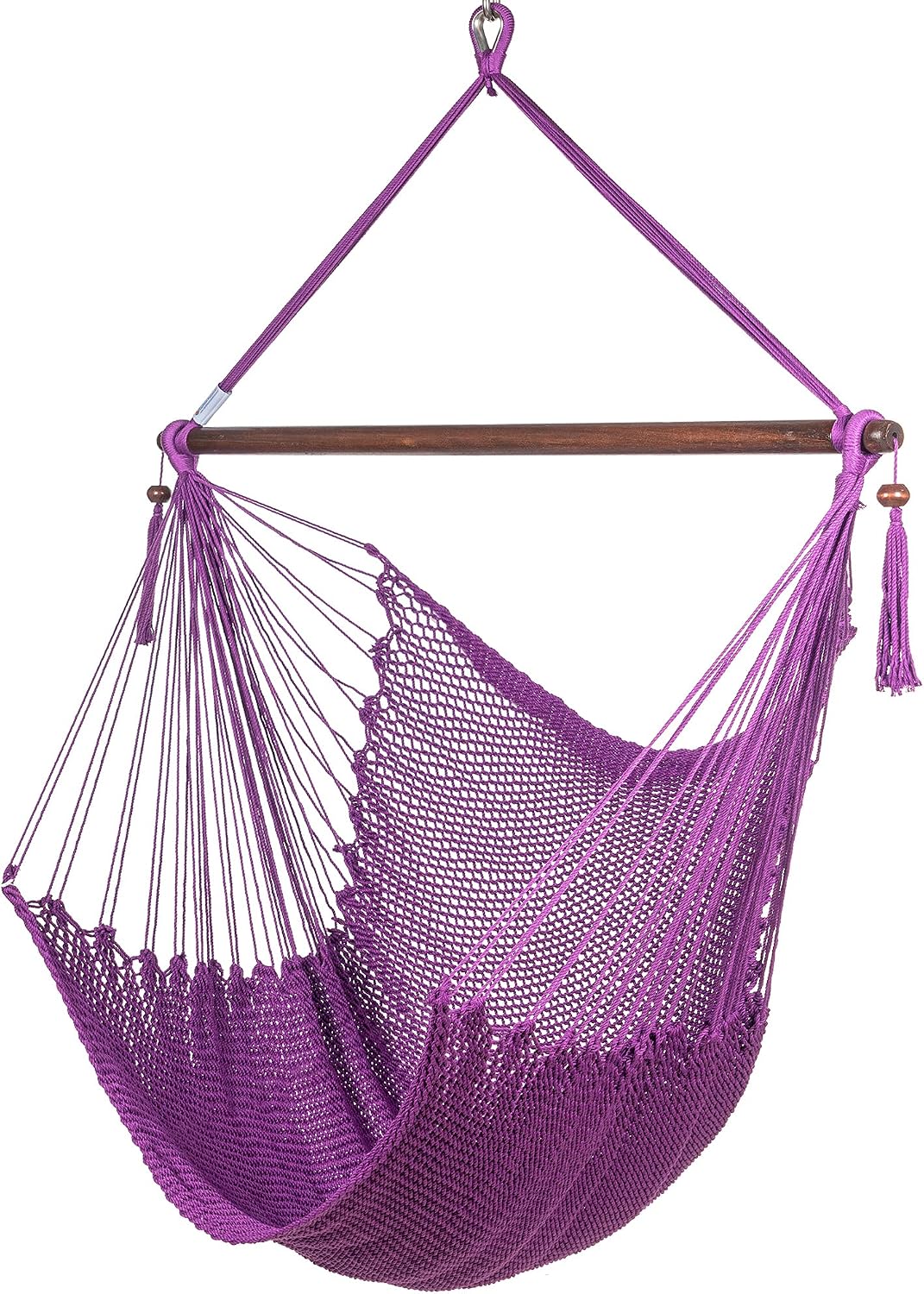 Large Caribbean Hammock Chair - 48 Inch - Polyester - Hanging Chair - Purple
