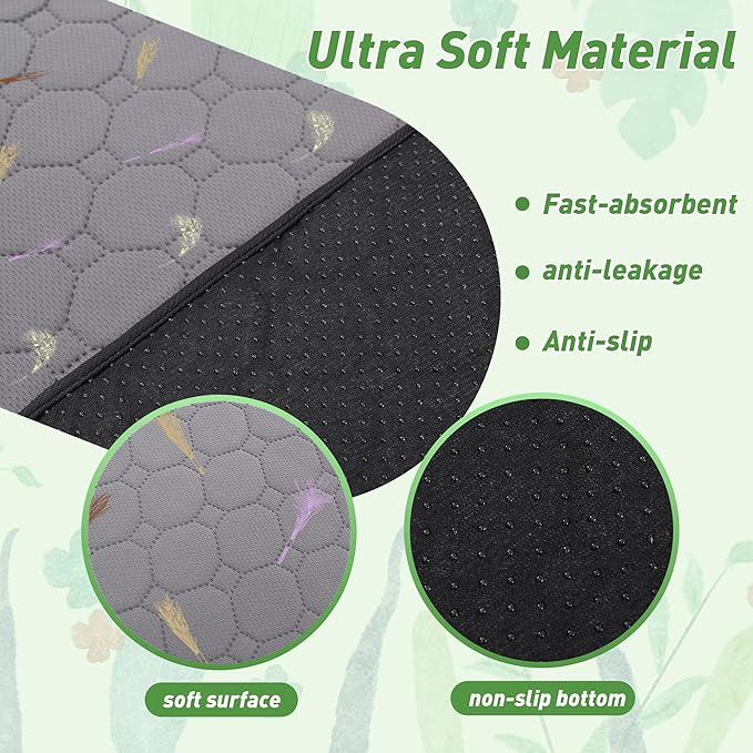 2Pcs Guinea Pig Cage Liners,Guinea Pig Fleece Cage Liners28''X70'' Super Absorbent Washable Pee Pads Reusable for Rabbit Hamster Chinchilla