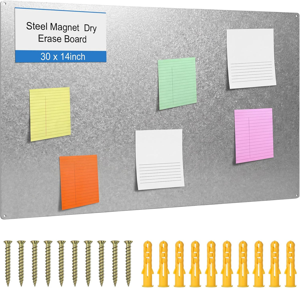 Ireer Magnetic Board Steel, Display Magnetic, Silver, 24 x 36 Inch