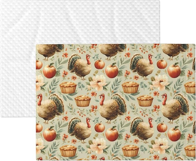 Waterproof Dog Blanket Soft Pet Blanket for Puppy Cat, Fleece Cat Throw Blankets for Furniture Bed Couch Sofa Reversible - Turkey and Thanksgiving 2