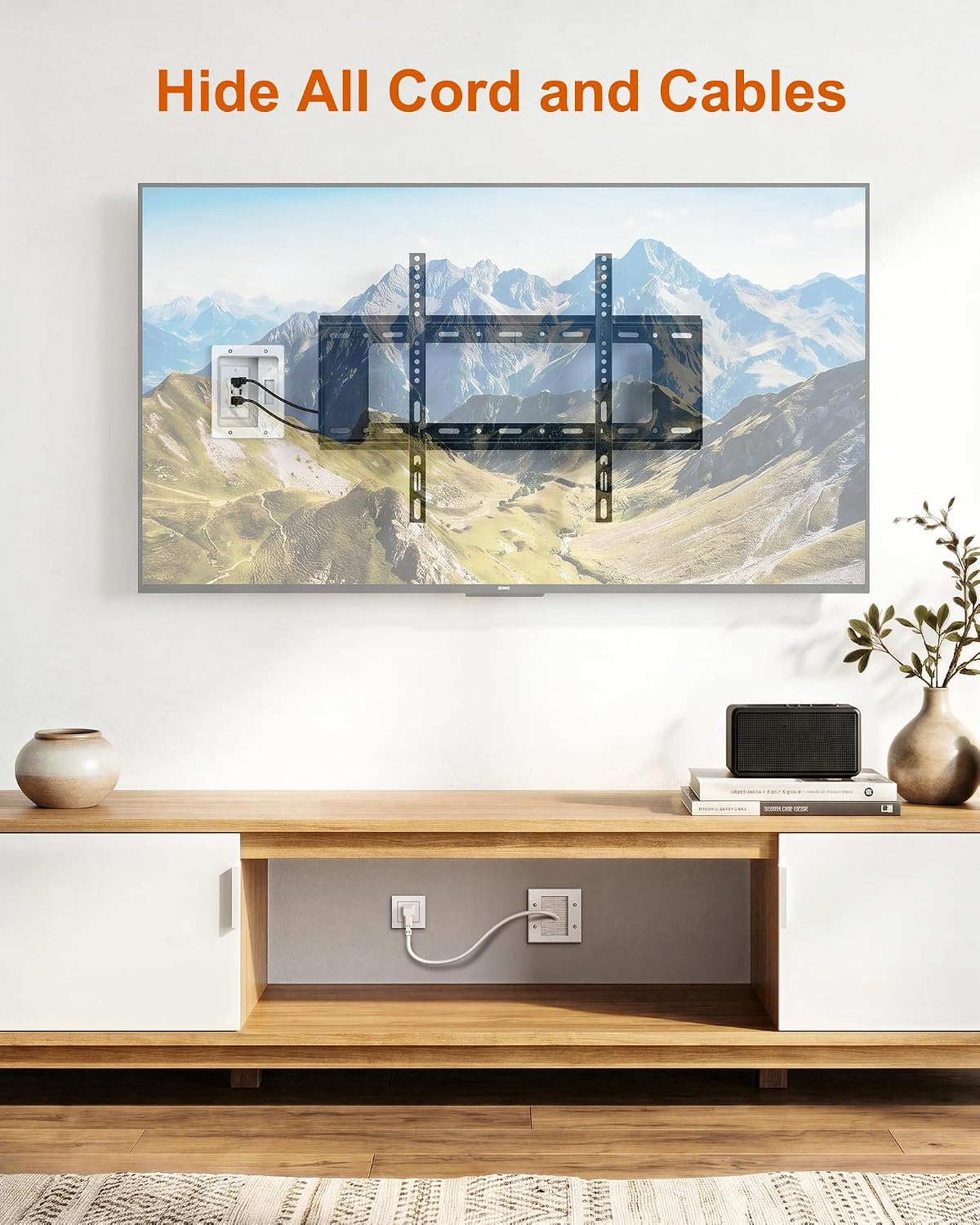 in Wall Cable Management Kit with Power and USB A+C for TV, Monitor