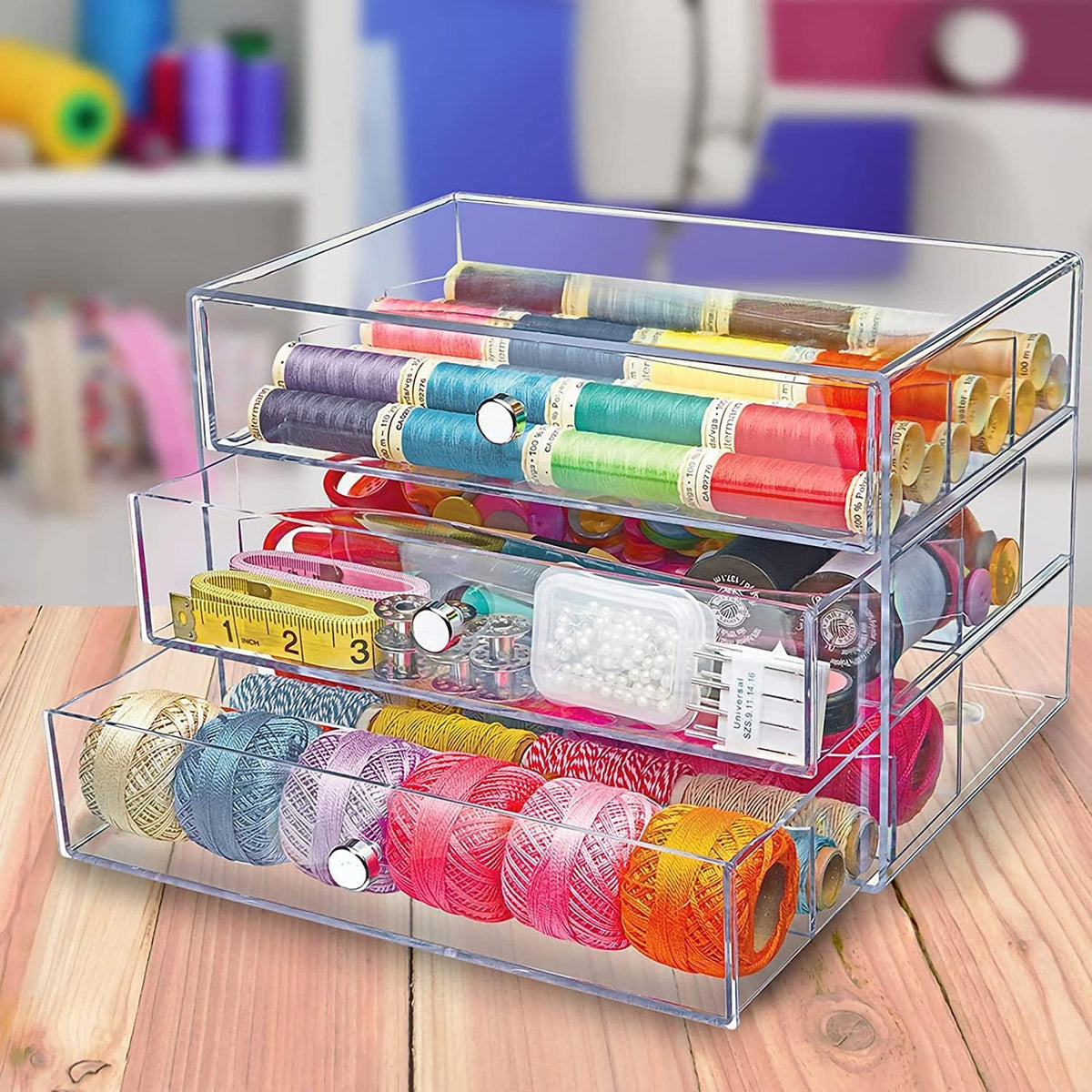 Deflecto 3-Drawer Transparent Storage Cube