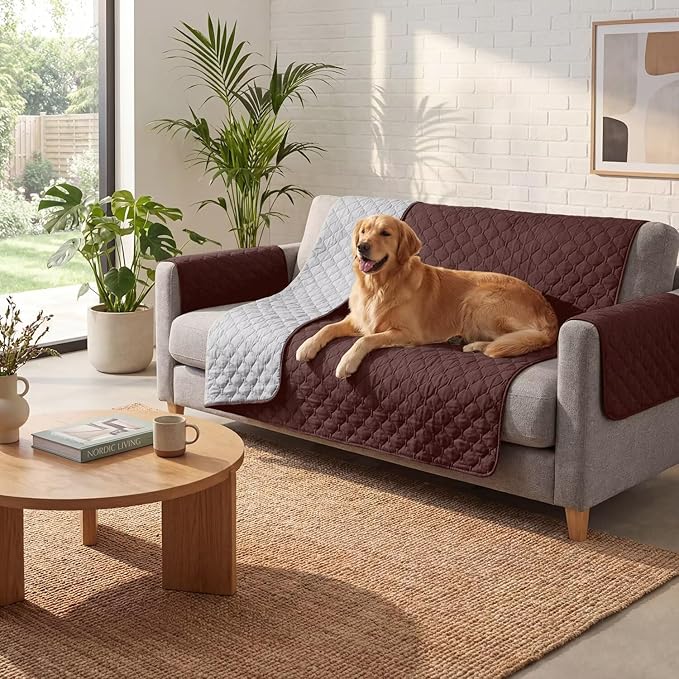 Waterproof Dog Bed Cover Pet Blanket Sofa Pet Bed Mat,Leak Proof Washable Incontinence Mattress Protectors,Suitable for People Who Cannot Take Care of Themselves,52x82 Inch Coffee