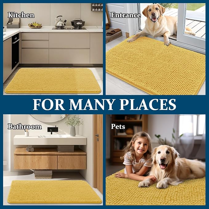 OLANLY Dog Door Mat for Muddy Paws 70x46, Absorbs Moisture and Dirt, Absorbent