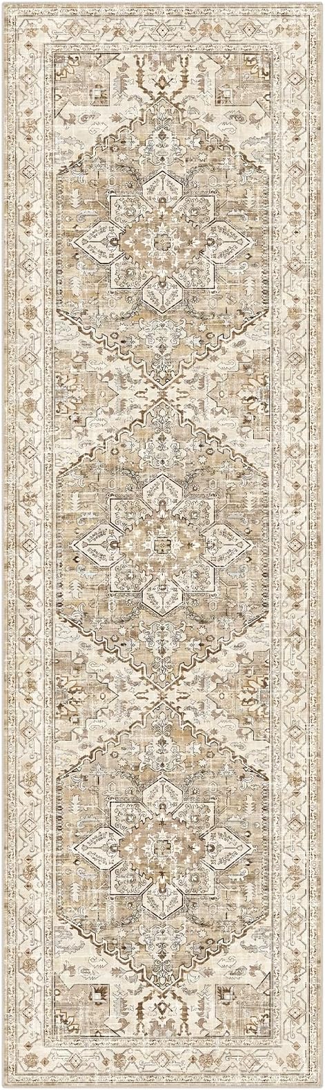 Yamaziot Washable Runner Rug, 3x10 Non-Slip Boho Vintage Hallway Rug