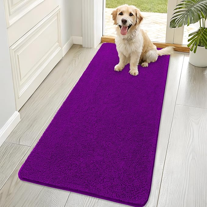 OLANLY Dog Door Mat for Muddy Paws 70x32, Absorbs Moisture and Dirt, Absorbent