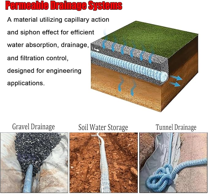 Commercial French Drain Pipe for Water Drainage, Construction Site/Sports Field