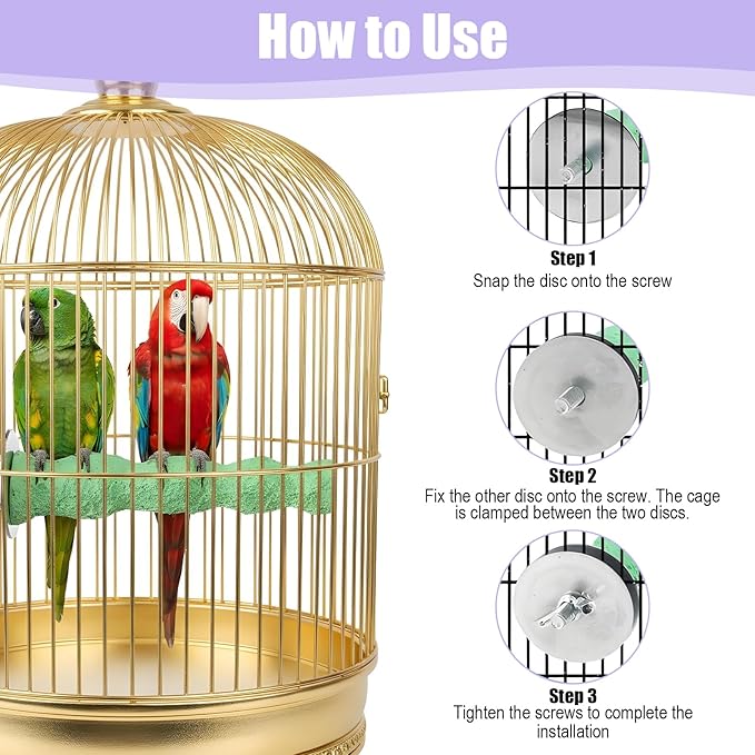 Bird Beak Grinding Stone 2 Pcs Bird Parrot Cage Perch Stand Platform Foot Claws Trimmer Chewing Toys for Small Medium Birds Cage Accessories for Budgies Cockatiels Conures