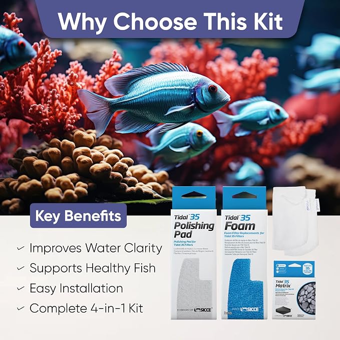 Tidal 35 Filter Maintenance and Replacement Filter Media Kit, Including