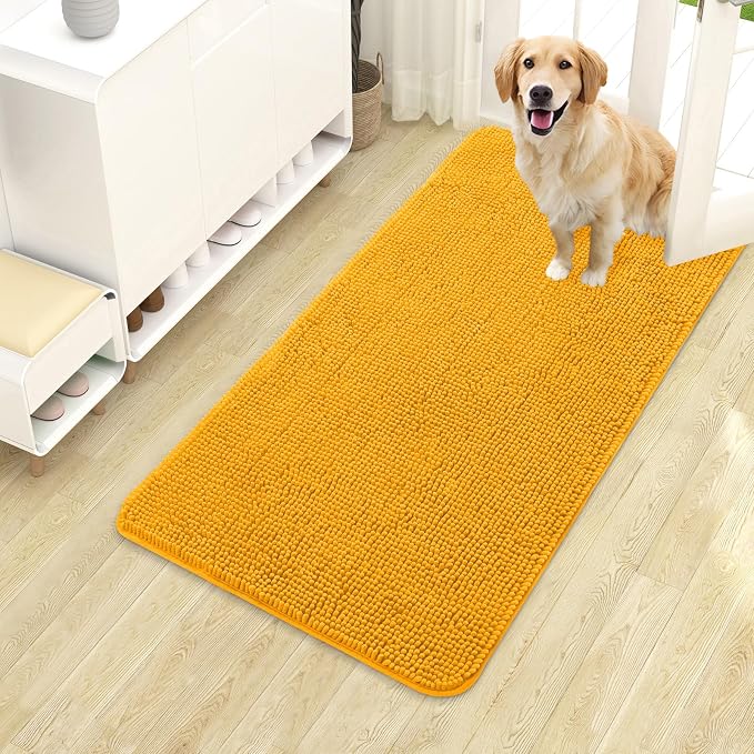 OLANLY Dog Door Mat for Muddy Paws 40x24, Absorbs Moisture and Dirt, Absorbent
