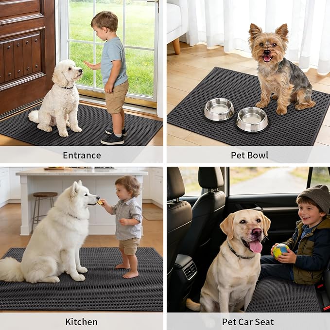 YIHOUSE Indoor Door Mat 24" x 36", Non-Slip Washable Entryway Mat, Dirt Trapper
