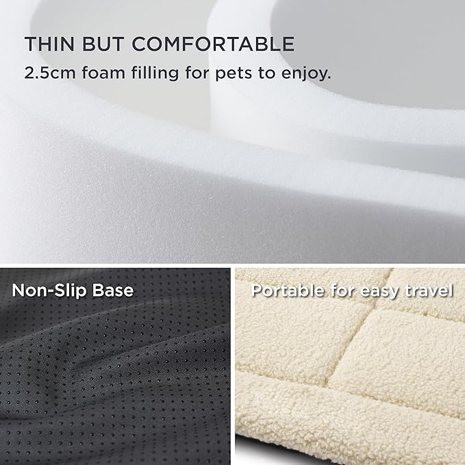 Bedsure Washable Dog Crate Bed for Large Dogs, Soft Foam Floor Pet Mat, Versatile Lightweight Pet Crate Pad for Cages