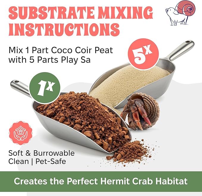 Coco Coir Peat Hermit Crab Substrate Bedding 1.4 lbs - 650 Grams - 3 Pack by Snout and Shell