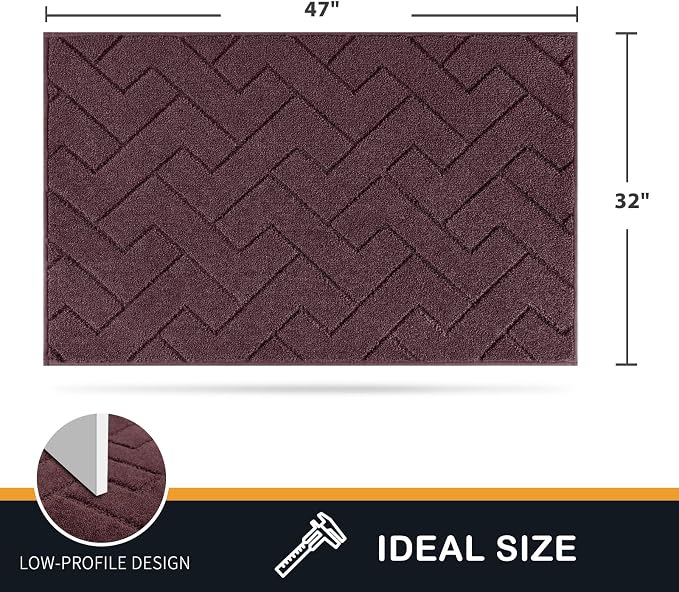 PURRUGS Dirt Trapping Door Mat 32" x 47", Non-Slip Machine Washable Entry Rug