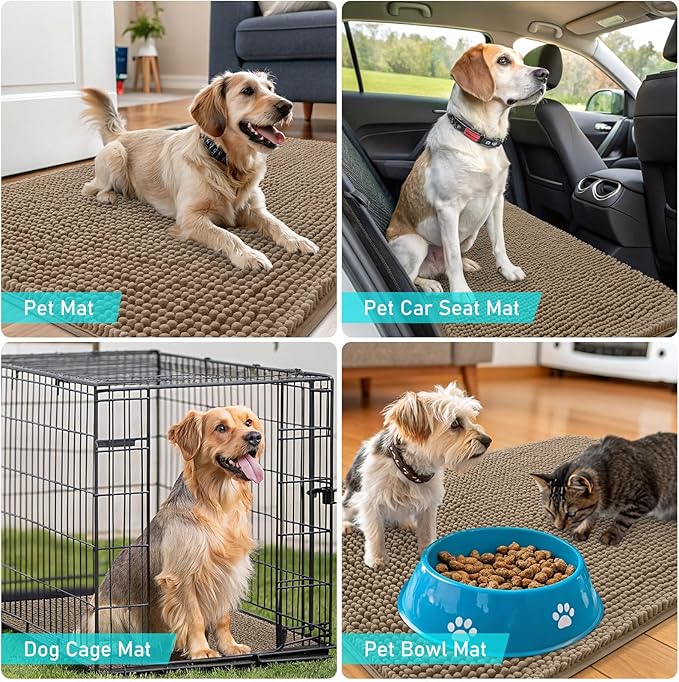 OLANLY Dog Door Mat for Muddy Paws 59x24, Absorbs Moisture and Dirt, Absorbent