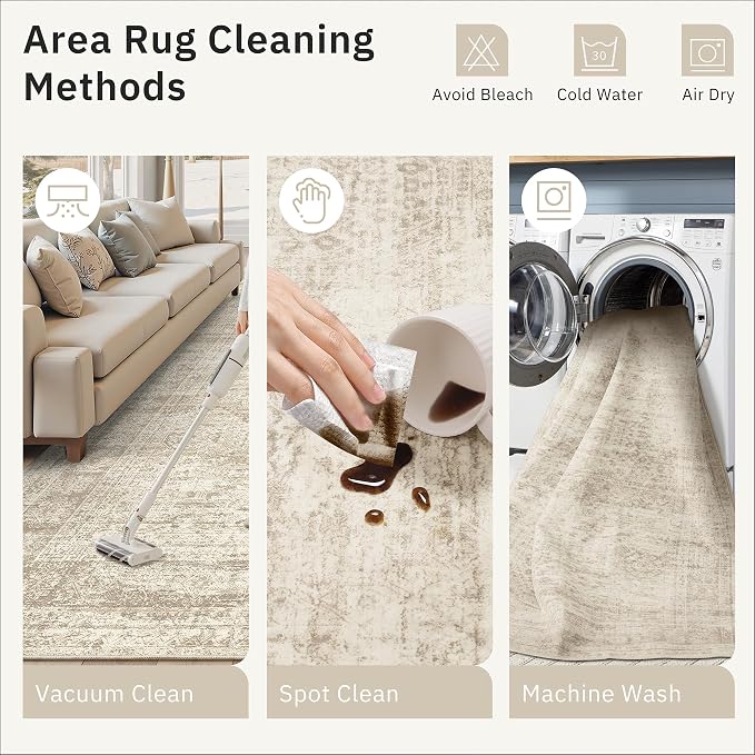Soalmost Runner Rug 3x8 Washable Non-Slip Hallway Runner Rugs
