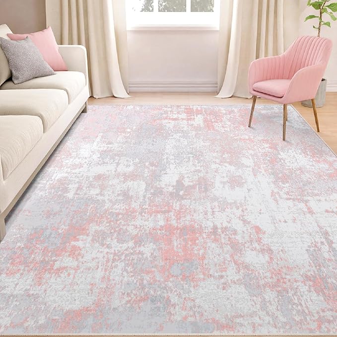 RELEANY Washable Area Rugs Square 7ft Non-Slip Modern Abstract Soft