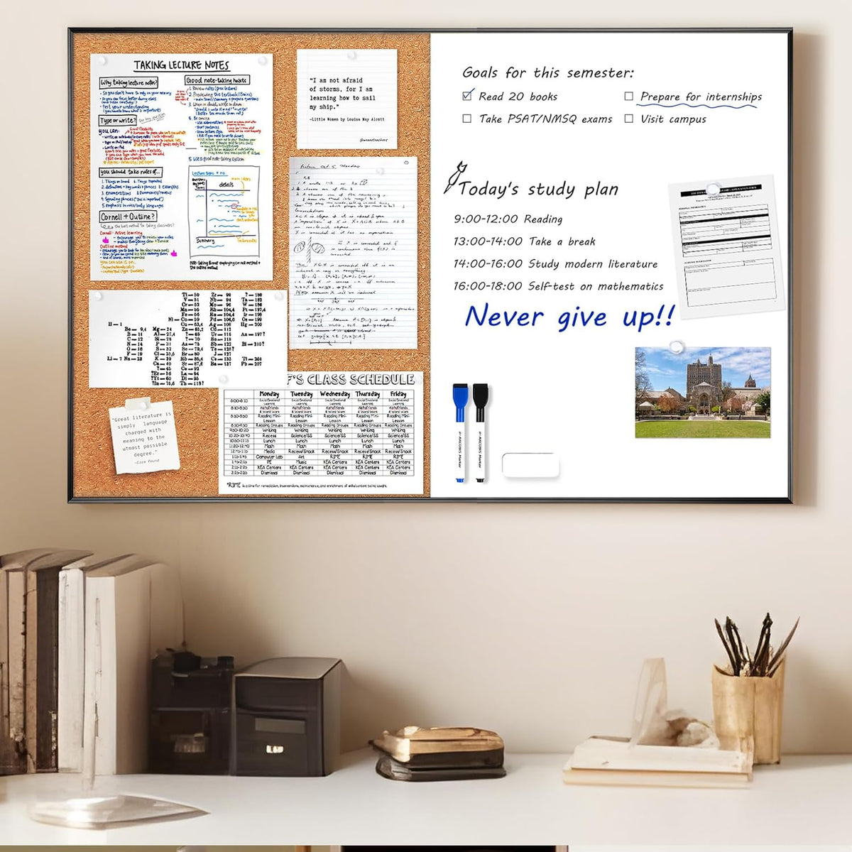 ARCOBIS Cork Board White Board Combo
