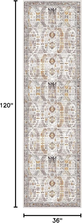 Madane Hallway Rug 3x10, Kitchen Rugs Washable Entryway Rug Vintage Kitchen