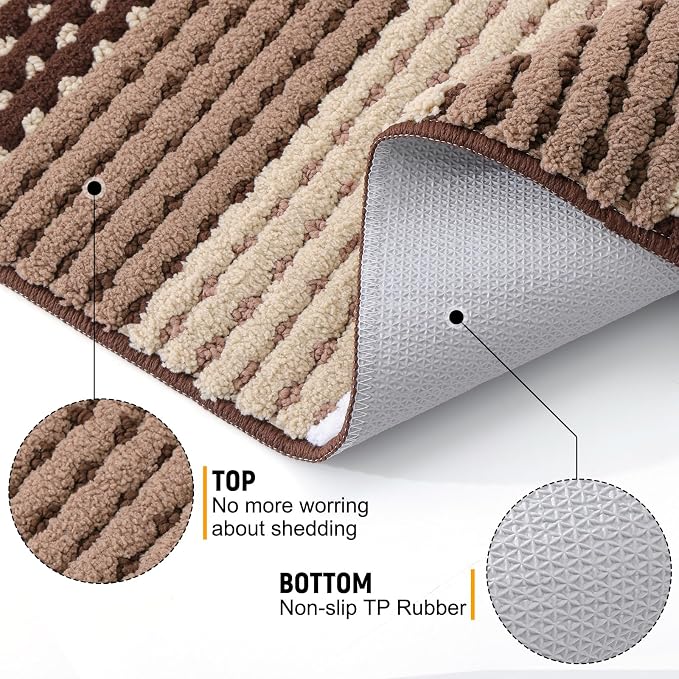 Kitinjoy Indoor Outdoor Door Mat, 47x17 Non-Slip Absorbent Dirt Trapper