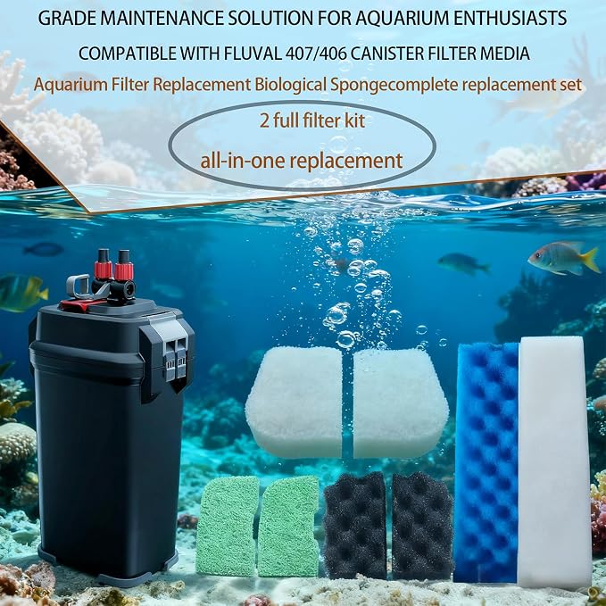 42 Pack Filter Media Kit for Fluval 406/407 Canister Filters