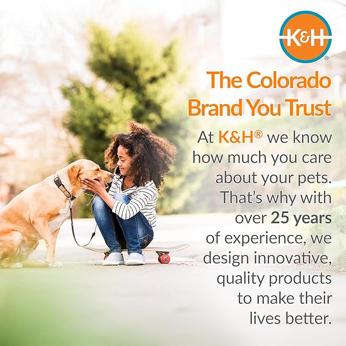 K&H Pet Products Outdoor Elevated Dog Cot, Cooling Raised Bed with Waterproof Breathable Mesh for Large Dogs, Portable Place Bed with Heavy-Duty Metal Frame, Big Hammock Style - Large Tan