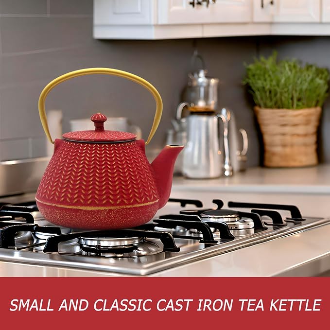 Small Cast Iron Tea Kettle for Stovetop Safe, Durable Teapot