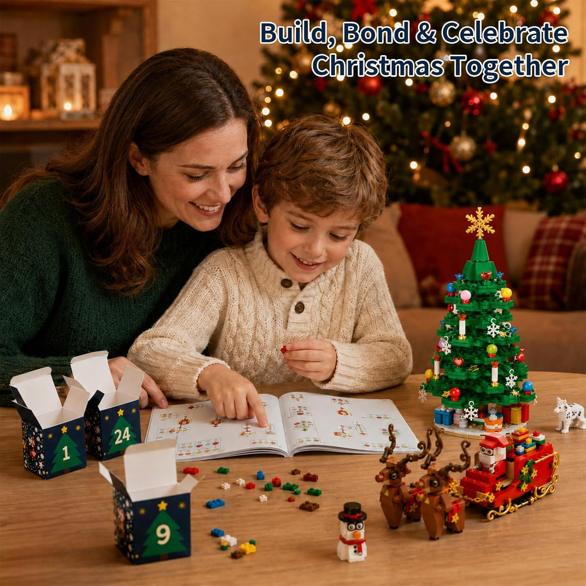 Christmas Tree Building Blocks Advent Calendar 2026, 24 Days Countdown Set