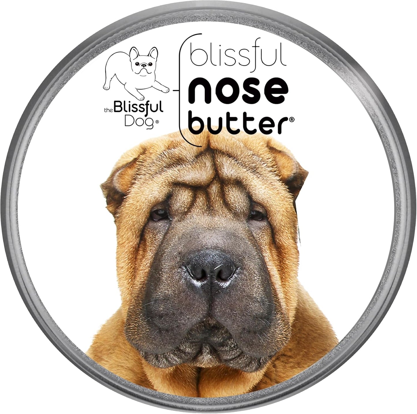 The Blissful Dog Chinese Shar-Pei Nose Butter for Dry, Cracked Skin, Lick-Safe Dog Nose Balm with Moisturizing Shea Butter, Almond, Olive, and Essential Oils, Pet Supplies, Uncented, 1 oz.
