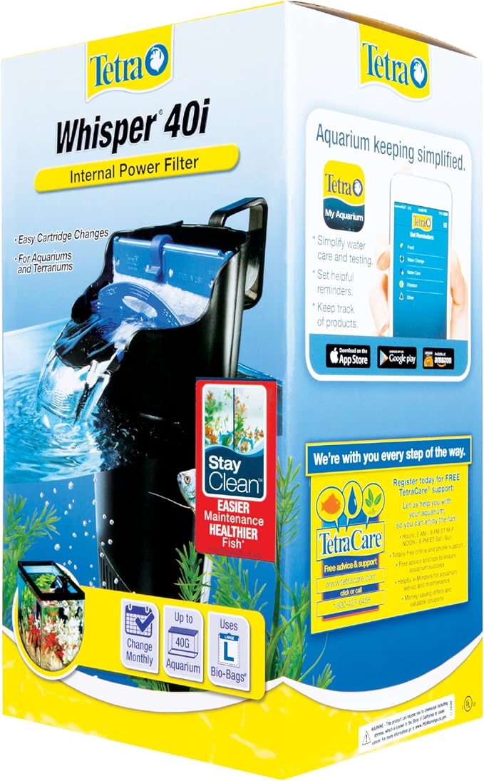 Tetra Whisper Internal Filter 20 To 40 Gallons,