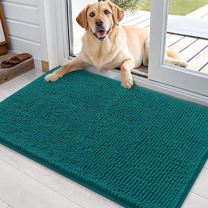 OLANLY Dog Door Mat for Muddy Paws 35x24, Absorbs Moisture and Dirt, Absorbent
