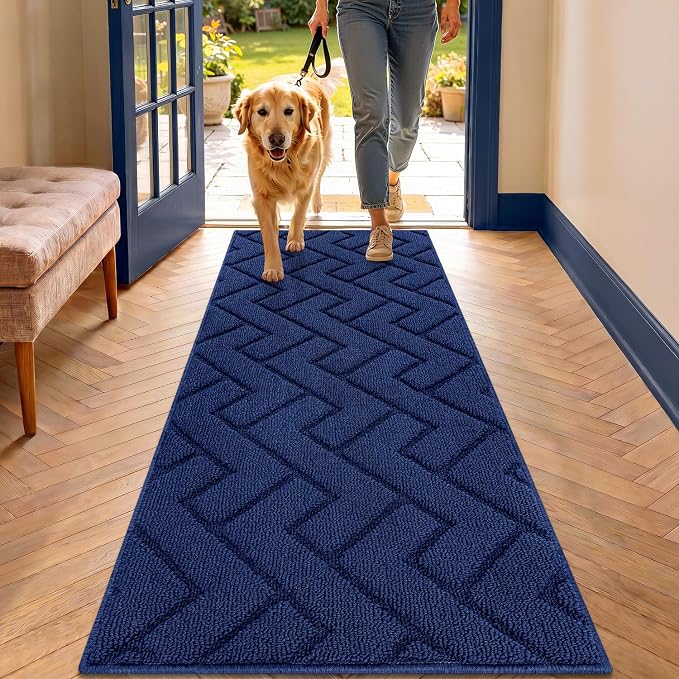 hicorfe Dirt Trapper Indoor Doormat, Non Slip Backing Washable Door Mats