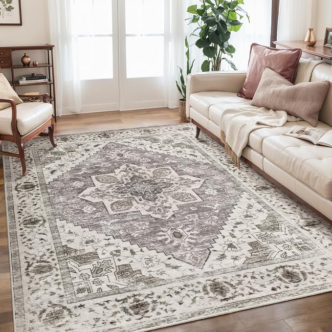 SERISSA 5x7 Boho Area Rug, Washable Large Rugs