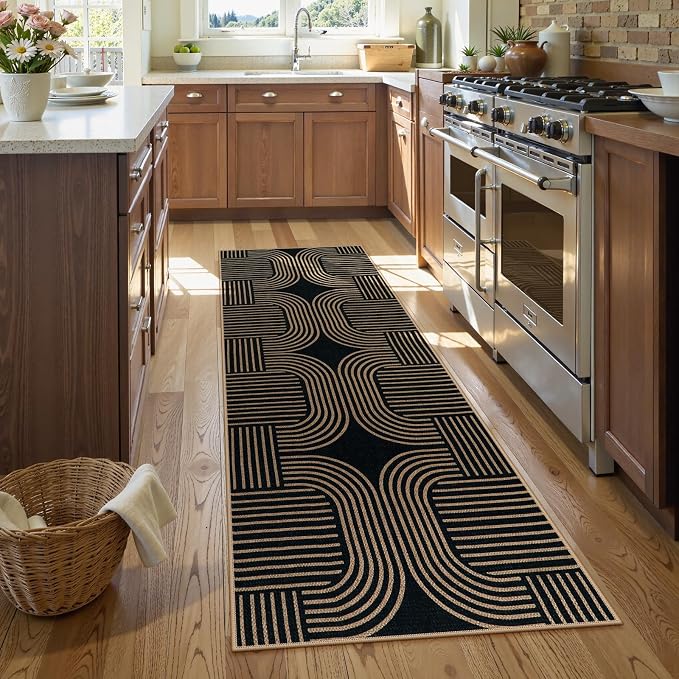 Lahome Modern Geometric Runner Rug, 2x6 Laundry Room Rug Runners