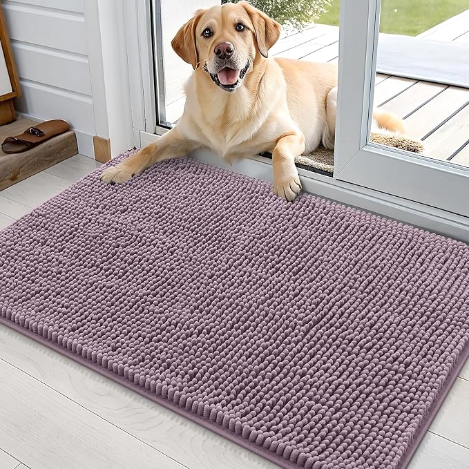 OLANLY Dog Door Mat for Muddy Paws 35x24, Absorbs Moisture and Dirt, Absorbent